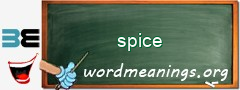 WordMeaning blackboard for spice